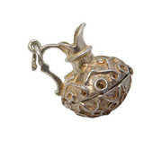 Sterling Silver Opening Wine Jug Charm Pendant Vintage c1970