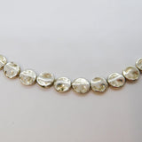 Sterling Silver Planished Lentil Disc Bead Strung Studio Necklace Modern c2000