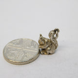 Sterling Silver Squirrel Charm Pendant Vintage c1970