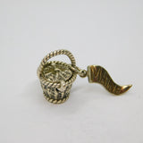 Sterling Silver Picnic Basket Maine Souvenir Charm Pendant Vintage c1970s