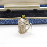 Sterling Silver Beer Lidded Stein Tankard Charm Pendant Vintage c1970