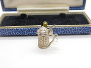 Sterling Silver Beer Lidded Stein Tankard Charm Pendant Vintage c1970