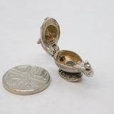 Sterling Silver Genie in the Lamp Charm Pendant Vintage c1970