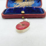 Sterling Silver & Resin Set Flower Petal Pendant Vintage c1970