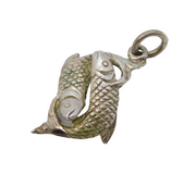 Sterling Silver Pisces Fish Zodiac Pendant Vintage c1970s