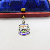 Sterling Silver and Enamel Gretna Green Shield Charm Pendant Vintage c1970