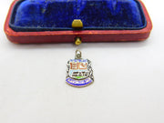 Sterling Silver and Enamel Gretna Green Shield Charm Pendant Vintage c1970