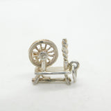 Sterling Silver Traditional Spinning Wheel Charm Vintage c1970