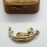 Sterling Silver Cartoon Venetia Gondola Charm Pendant Vintage c1970