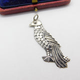 Sterling Silver Abstract Perched Puffin Bird Form Pendant Vintage c1970