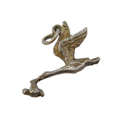 Sterling Silver Stork Carrying the Baby Charm Pendant Vintage c1970