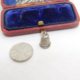 Sterling Silver Sewing Thimble Charm Pendant Vintage c1970