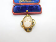 Victorian Rolled Gold Carved Shell Cameo Brooch Pin c1900 Antique
