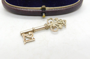 Sterling Silver Commemorative 21st Birthday Key Charm Pendant Vintage c1970