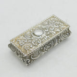 Victorian Sterling Silver Floral Pattern Jewellery Box Antique 1899 Sheffield