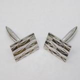 Sterling Silver Textured Pattern Gents Cufflinks Vintage 1971 London
