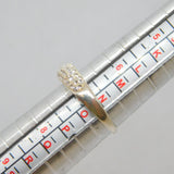 Sterling Silver Four Tier Crystal Set Dress Band Ring Modern c2010 Size N 1/2