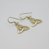 Pair of Sterling Silver Celtic Trinity Knot Hook Drop Earrings Modern c1990s