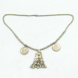19th Century Ethiopian Silver Plated Tribal Style Coin Necklace Antique c1880
