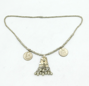 19th Century Ethiopian Silver Plated Tribal Style Coin Necklace Antique c1880
