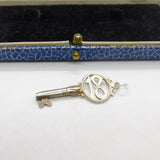 Sterling Silver 18th Birthday Key Charm Pendant Vintage c1970