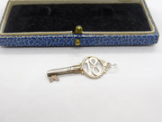 Sterling Silver 18th Birthday Key Charm Pendant Vintage c1970