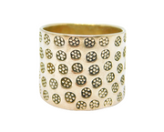 Sterling Silver Wide Flower Pattern Band Studio Ring Vintage c1970 Size K 1/2
