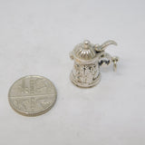 Sterling Silver Beer Stein Tankard Charm Pendant Vintage c1970