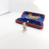 Sterling Silver Mountain Skier Charm Pendant Vintage c1970