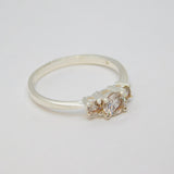 Sterling Silver Paste Set Dress Ring Vintage c1970 Size P