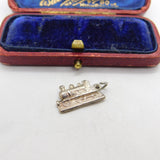 Sterling Silver Railway Train Charm Pendant Vintage c1970