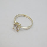 Sterling Silver Spinel Solitaire Engagement Ring Contemporary c1990 Size L
