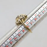 Sterling Silver With Gold 5 Sapphire & Diamond Dress Ring Vintage 1994 Size M