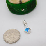 Sterling Silver Blue Topaz Drop Charm Pendant Vintage c1970