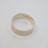 Sterling Silver Diagonal Stripe Pattern Wedding Band Ring Vintage c1990 Size L
