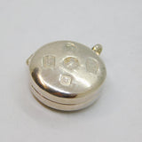 Sterling Silver Jubilee Hallmark Ingot Style Round Locket Pendant Vintage 1977