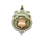 Sterling Silver Gilt Shield Form Fob Medal Antique 1928 Birmingham
