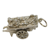 Sterling Silver Fruit Cart Charm Pendant Vintage c1970