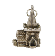 Sterling Silver Opening Church Charm Pendant Vintage c1970s