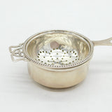 Mid-Century Sterling Silver Tea Strainer on Bowl Vintage 1961 Birmingham