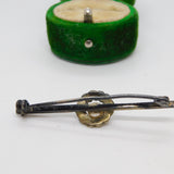 Sterling Silver, Marcasite & Pearl Set Bar Brooch Antique c1930 Art Deco