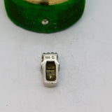 Sterling Silver Clear Stone Set Small Contemporary Charm Pendant Vintage c1970