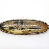 TLM Sterling Silver Morpho Butterfly Wing Set Island Brooch Antique c1920