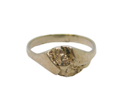 Sterling Silver Textured Front Studio Style Dress Band Ring Vintage c1970 Size P