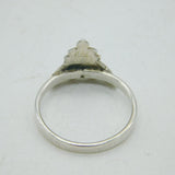 WWII-era Sterling Silver & Enamel Royal Artillery Dress Ring Antique c1940s