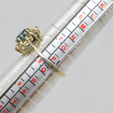 9ct & Sterling Silver Blue Topaz & Spinel Cluster Ring Antique c1930 Size P 1/2