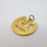 Gold Plated 'Mecca 79' Horseshoe Pendant Vintage c1970s