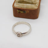 Sterling Silver Paste Set Solitaire Ring Vintage c1970 Size P 1/2 UK
