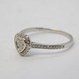 18ct White Gold & Brilliant Cut Diamond Heart Shaped Engagement Ring Vintage