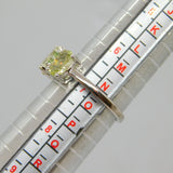 Sterling Silver Triple Citrine & Peridot Dress Band Ring Vintage c1970 Size N